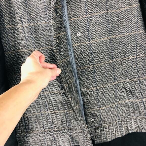 NWT Prana Grey black wool herringbone Caprise convertible jacket medium - Picture 9 of 14